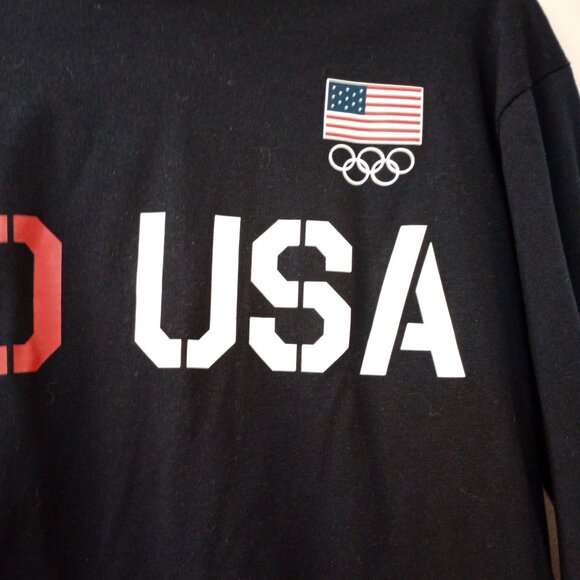 Team USA Olympic Committee XL Navy Hooded Women’s Long Sleeve T-Shirt - Picture 2 of 13